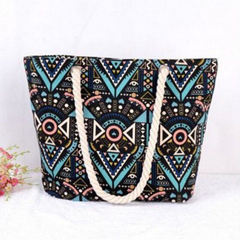 bolso de mano bohemio a la , bolso de mujer de gran capacidad, bolso de hombro individual, bolso de playa, bolso de ocio con cuerda de algodón, triangulación de envíos: 09