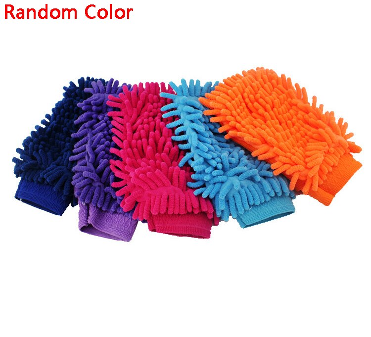 Guantes multifunción de microfibra de doble cara para lavado de coche, accesorios de limpieza para el hogar, paño suave, 5 piezas: Marrón