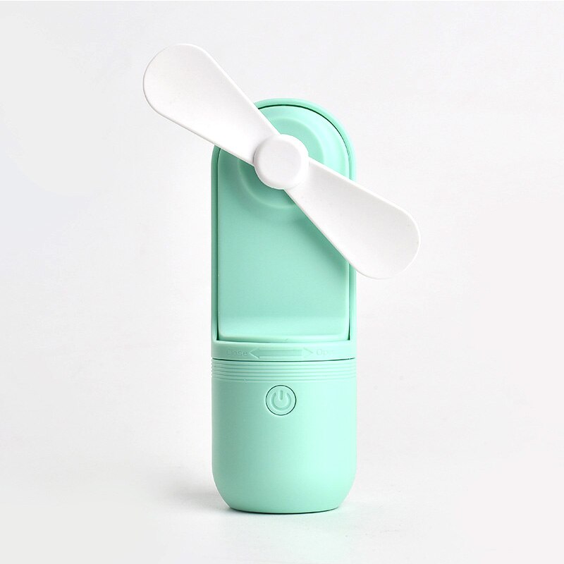 Intelligenter kapselventilator, tragbar, mit wiederaufladbarem akku und 800ma usb-anschlüssen, mini-handventilator für den sommer, ideal für reisen: Grün