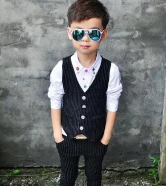 Kinderen Prestaties Kleding Jongens Formele Pakken Bruiloft Verjaardag Party Pant Kids Blazer Vest + Broek 2 Stuk: 6T