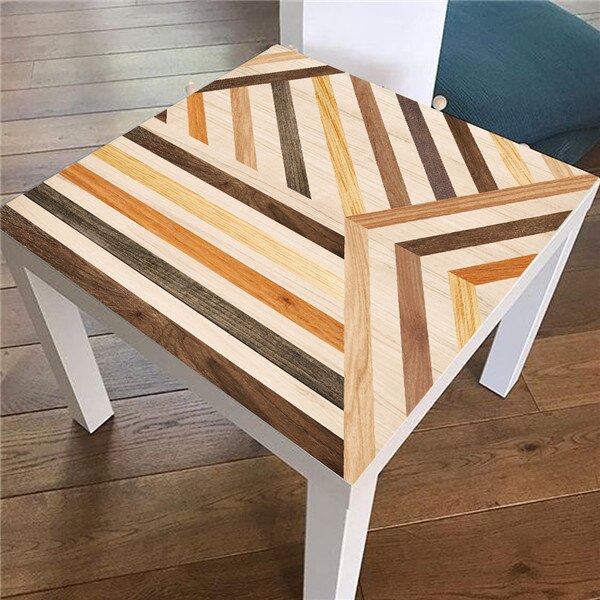 Autocollants de Table en PVC Style Grain de bois, 55x55CM, pour café Bar, autocollant de rénovation de bureau, bricolage, housse de nappe imperméable: LK010