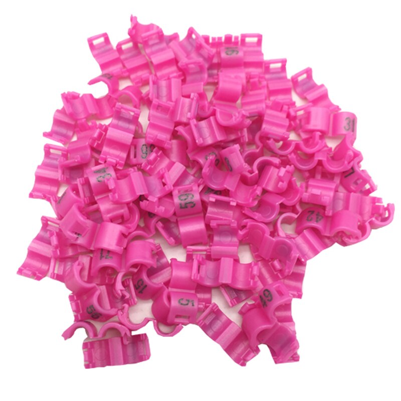 30 Pcs Inner 2.7/ 3/4/4.5/5Mm Kanarie Clip Ring Bird Pigeon Parrot Been Ringen Kleine Vogels Voet Ringen Met Nummer Vogel Clip ring: XL / Roze
