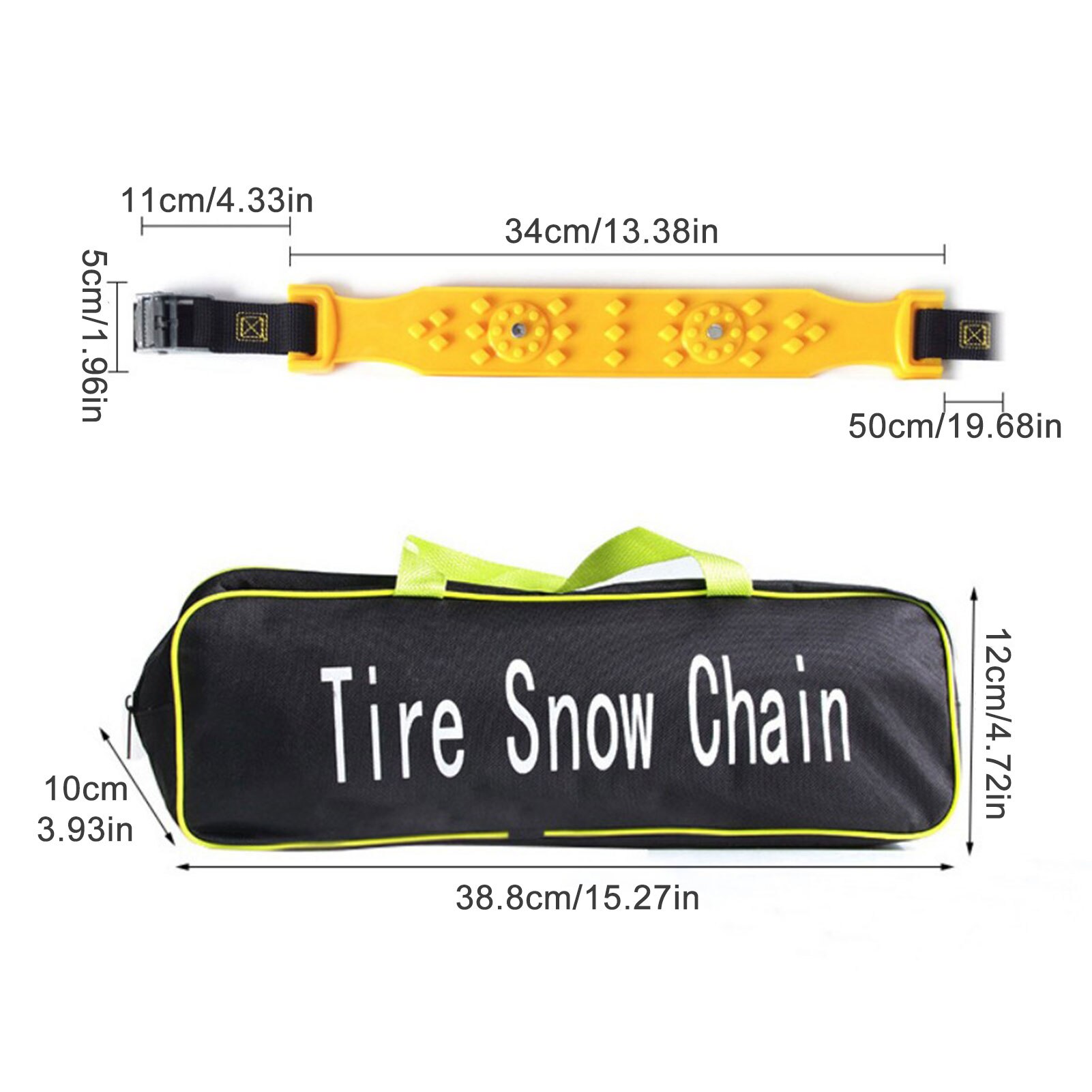 Tire Snow Chains - Universal Heavy Duty Thickened Tire Chains For Winter - Durable Anti-Slipping Adjustable Beef Tendon Chains F