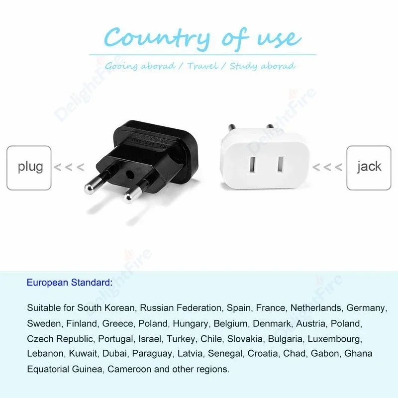 Adaptateurs d'alimentation de prise ue, prise US vers EU Euro, adaptateur de voyage, prise électrique, convertisseur de puissance US vers EU, prise ca