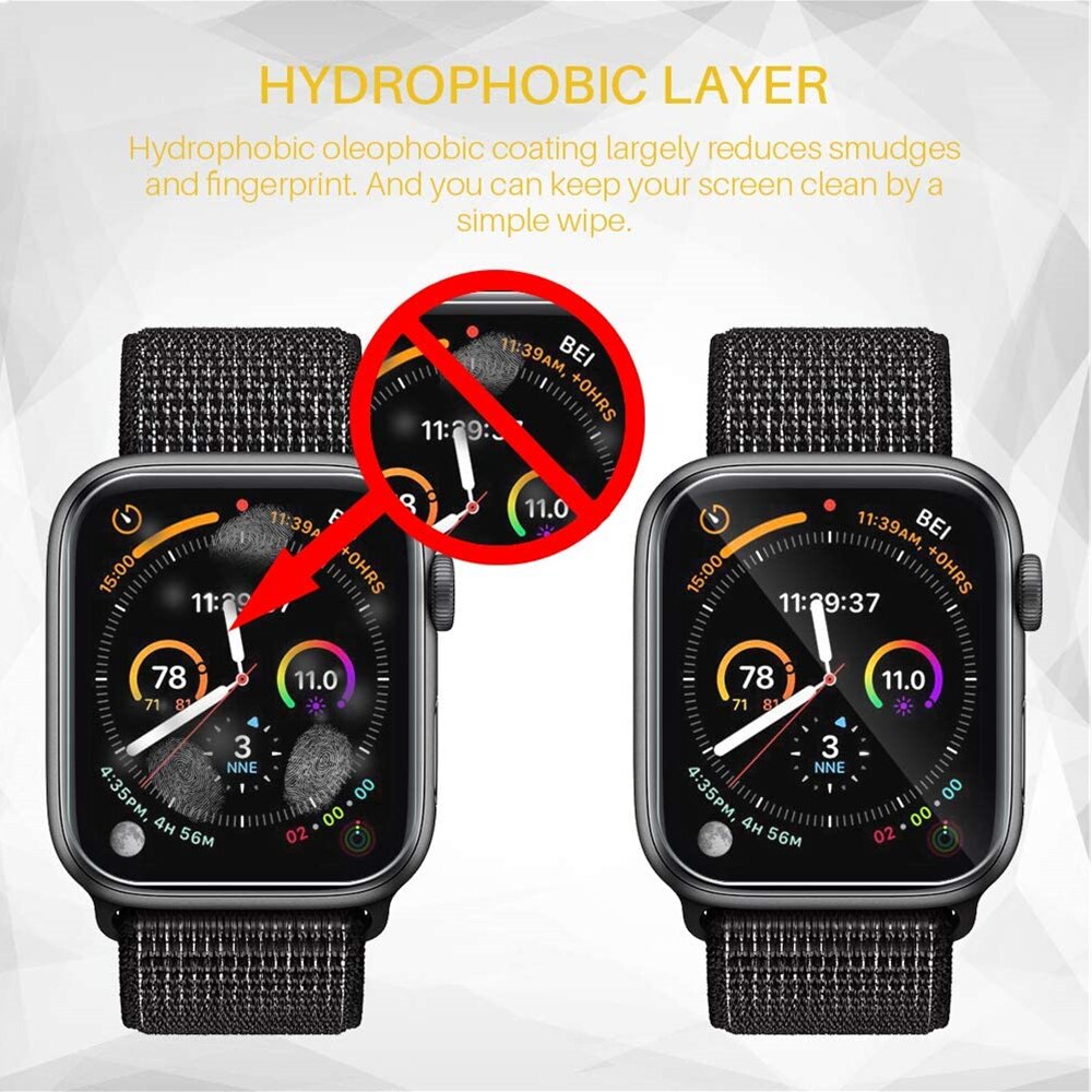 5Pcs Voor Apple Horloge Serie 7 6 Se 5 4 Iwatch 40Mm 44Mm 41Mm Volledige Dekking screen Protector Tpu Film Bubble-Gratis Anti-Kras