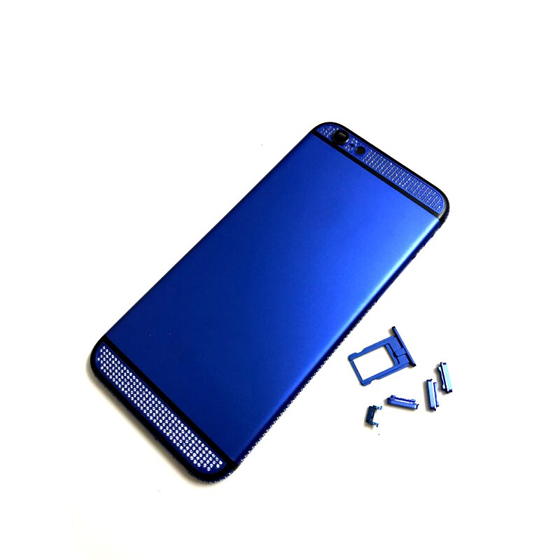 100% testowane gwarancji obudowa dla iphone 6 tylna pokrywa podwozia bliski rama baterii drzwi kolorowe z karty tacy i przyciski: Blue black diamond