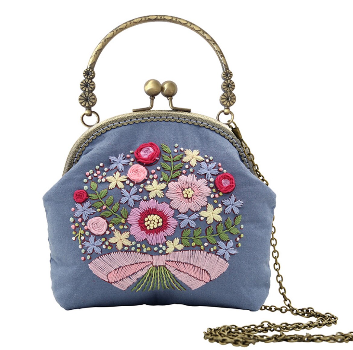 Chinesisch Einfach Stickerei DIY Blume Taschen Brieftasche Handtasche Kreuz Stich setzt Bausatz Hand NäHenne Handgemachte Handtasche Kreative: 9 müssen nähen du selber