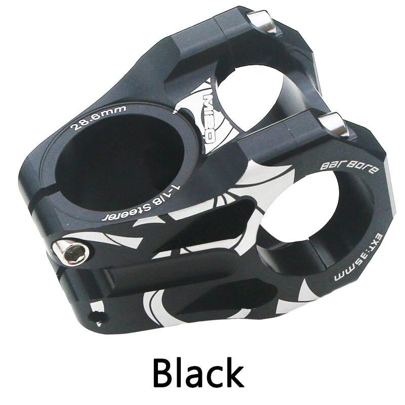 Potencia mtb Potencia Bicicleta Carretera Vástago corto para manillar de bicicleta de carretera, 0 grados, 31,8mm, DH, AM, FR, Enduro, 31,8mm, Steerer, 28,6: Black