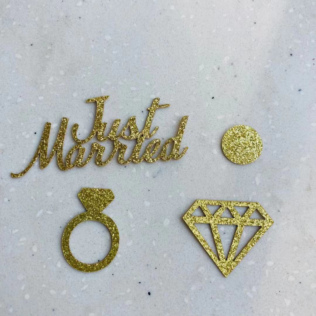 Gold Diamond Ring Paper Confetti Toss Wedding Table Confetti Glitter for Bridal Shower Engagement Party Table Scatter Decoration