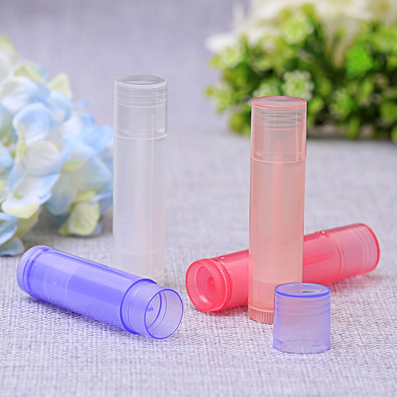Tubos de bálsamo labial vacíos a granel, 5g, 5ml, con fondo giratorio, envase de bálsamo labial transparente rellenable para maquillaje cosmético DIY, 10 Uds.