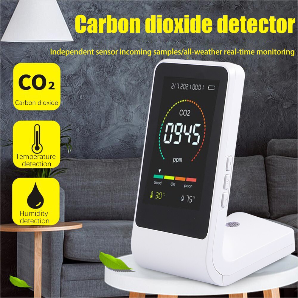 Air Detector Portable Carbon Dioxide Tester CO2 Detector Monitor Meter Tester Temperature Humidity Semiconductor Sensor