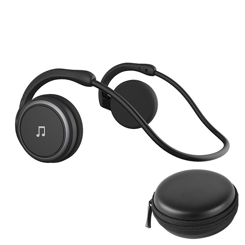 A6 Bluetooth 5.0 Hoofdtelefoon Sport Running Draadloze Koptelefoon Comfortabele 11 Uur Muziek Draagbare Bluetooth Headset Met Microfoon Case: Black with Bag