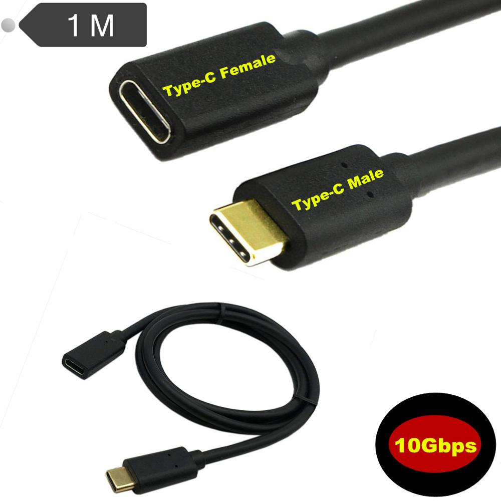Vergulde USB type-C Verlengkabel Man-vrouw USB C Extender Cord USB 3.1 Type C Snelle opladen & Data Sync Compatibel