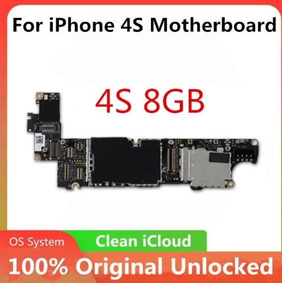 Para iphone 4 4S 5 5C 5S Placa base con el Sistema IOS Original desbloqueado para iphone 4S lógica con la Chips 8GB /16GB /32GB: 4S (8GB)