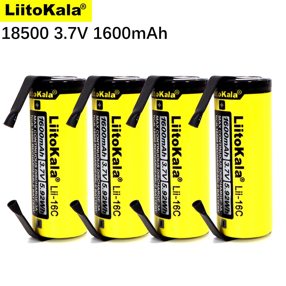 1-40 Pcs Liitokala Lii-16C 18500 1600 Mah 3.7 V Oplaadbare Batterij Recarregavel Lithium Ion Batterij Voor Zaklamp + diy Nikkel