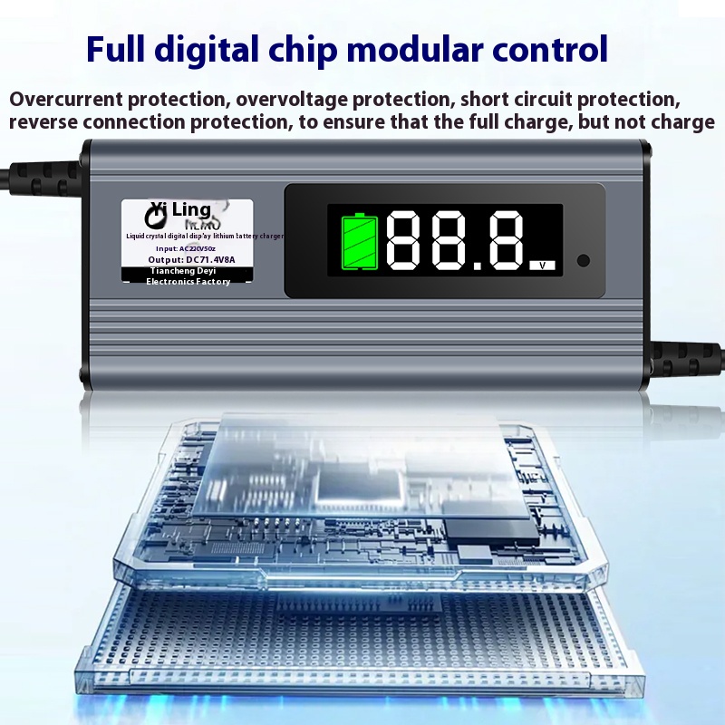 54.6v 8a litiumjon 20s litiumjonbatteri elbilladdare aluminiumskal 48v 60v 10a 8a 71.4 snabbladdning 3 tre fyra hjul