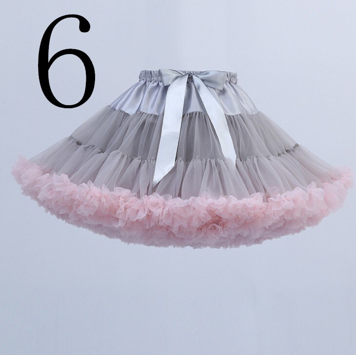 Jupon court en Tulle, Crinoline, tenue d'halloween ou robe de mariée Vintage, jupe Tutu sous-jupe Rockabilly: 6 gray and pink