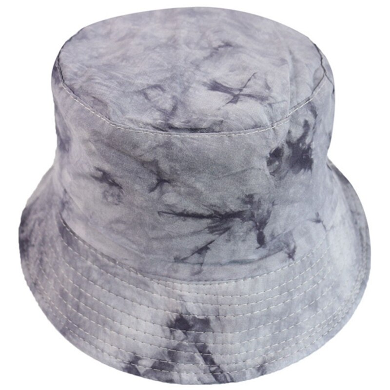 Vår sommar slipsfärg hink hattar fiskekepsar dam dam streetwear tryckta solhattar manliga hiphop kepsar: Slips färg-grå