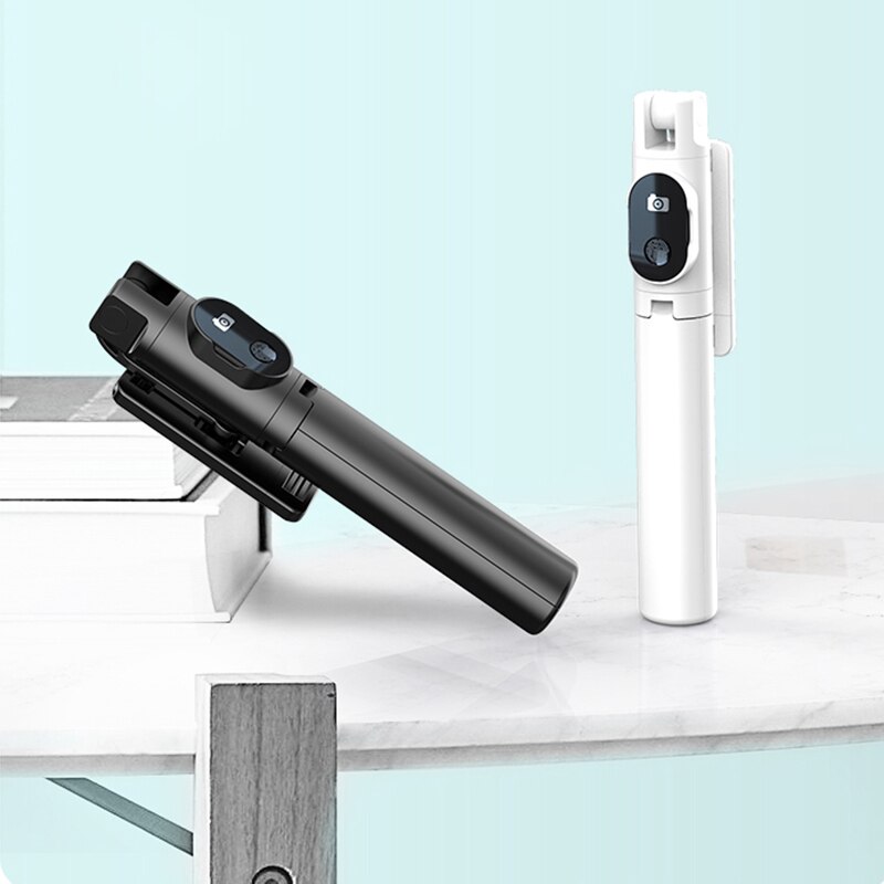 Portable Rotation Blutooth Self Stick For iPhone 12 11 Pro Max Foldable Tablet Desk Monopod Tripod Live Photo Self-Timer Holder