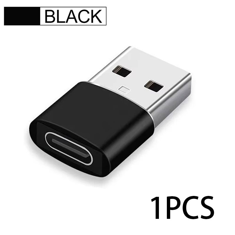 USB Male To USB C Adapter, USB To Type C Fast Charging/Transfer and OTG Function. Compatible with IPhone15 14 13 Plu: black