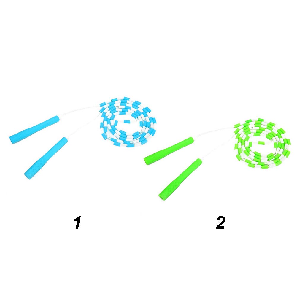 PVC Skipping Rope Segmented Kids Jump Rope Beaded Playground Rope Plastic Handles Shatterproof Beads 280*2*2cm
