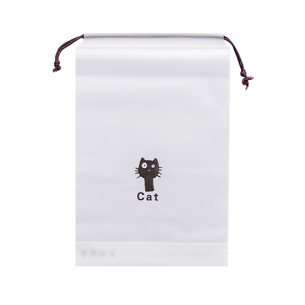 Clear PVC Drawstring Bag Wash Toiletry Pouch Cartoon Storage Organizer Women Cute Travel Beauty Cosmetic Make Up Case: M 25.8x18cm