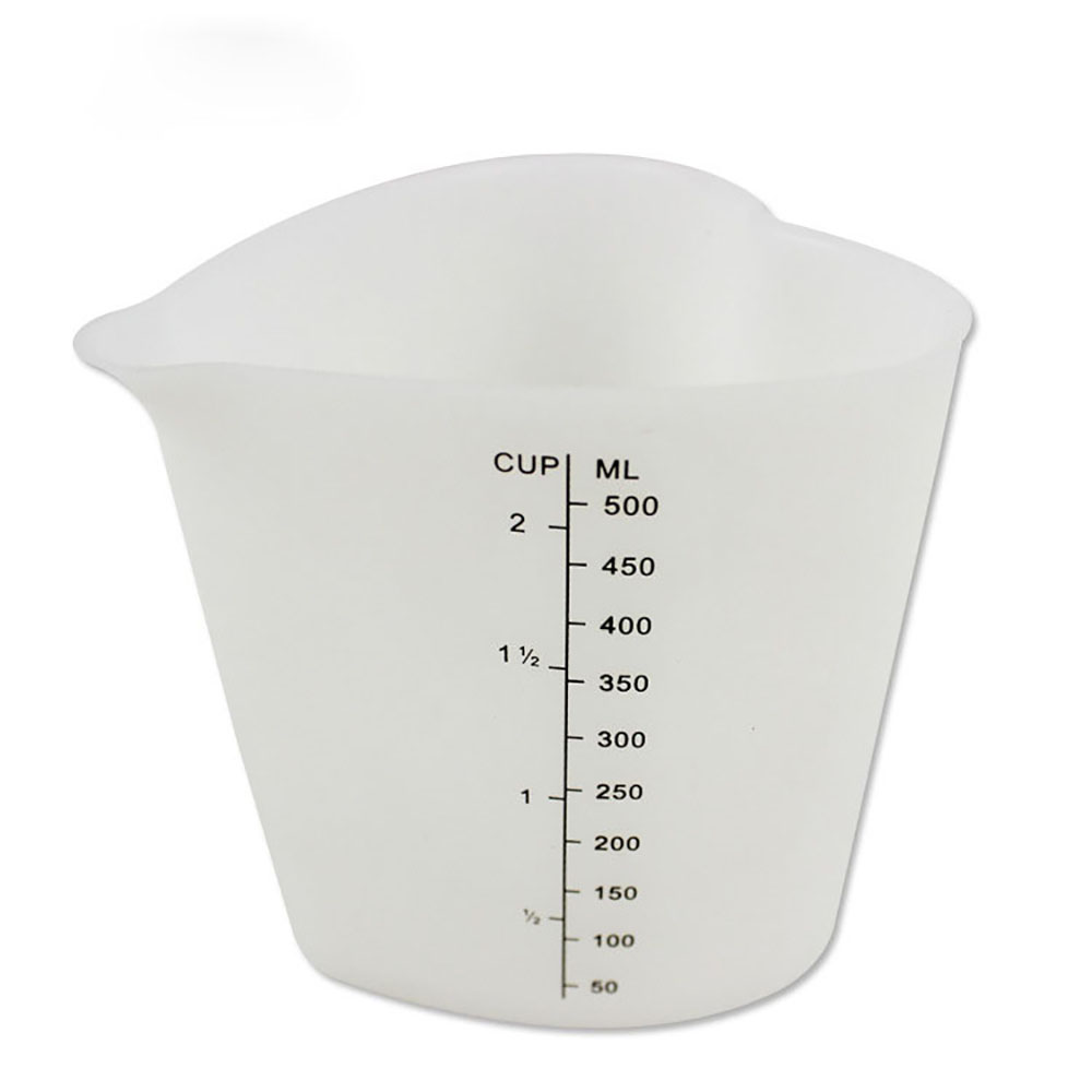 500ML Siliconen Maatbeker Hartvorm Dikker Zachte Ovenvaste Flexibele Pinch Giet Cup Cake Bakken Tools