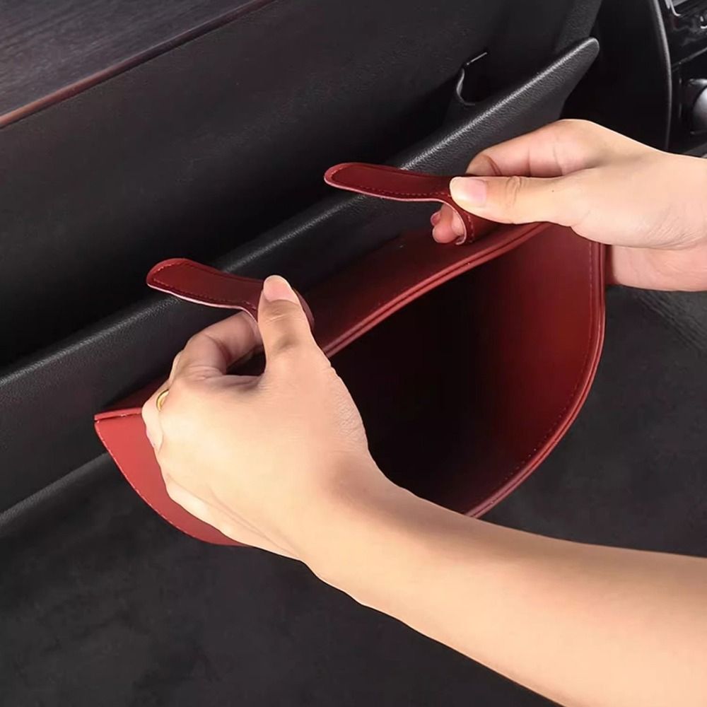 Poubelle de voiture en cuir, poubelle de véhicule suspendue étanche, boîte de rangement universelle Portable pour siège arrière de voiture, fournitures de voiture