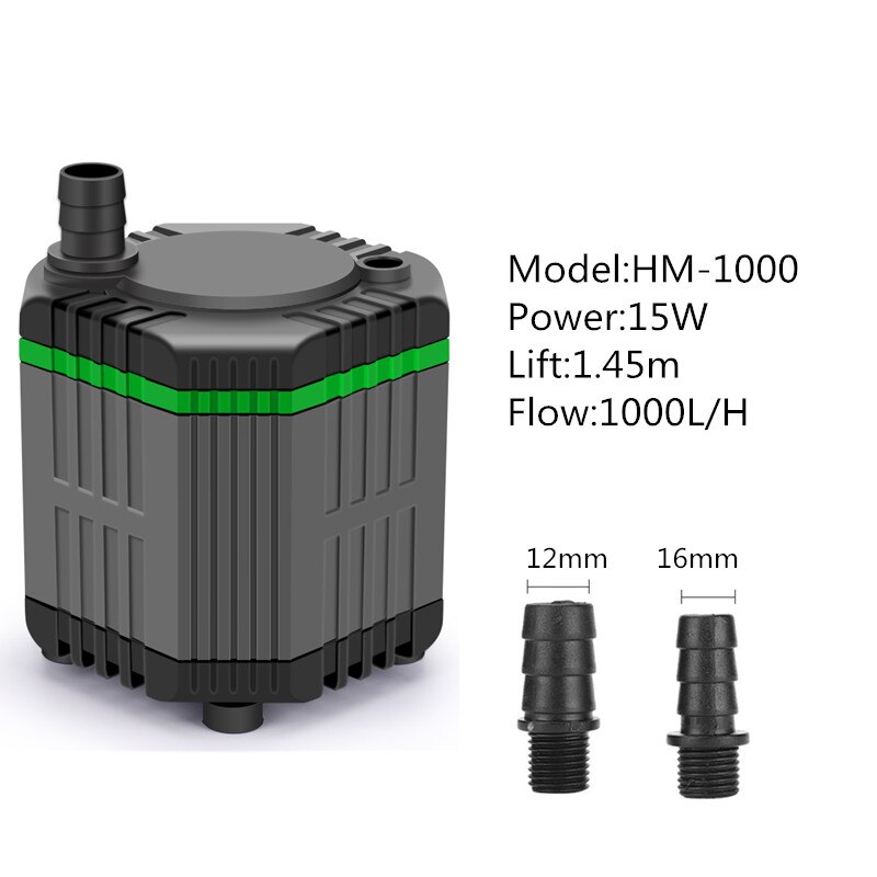 Fish tank water pump, bottom suction pump, low water level submersible pump, ultra-quiet filtration and circulating pumping: HM-1000 / EU adapter plug
