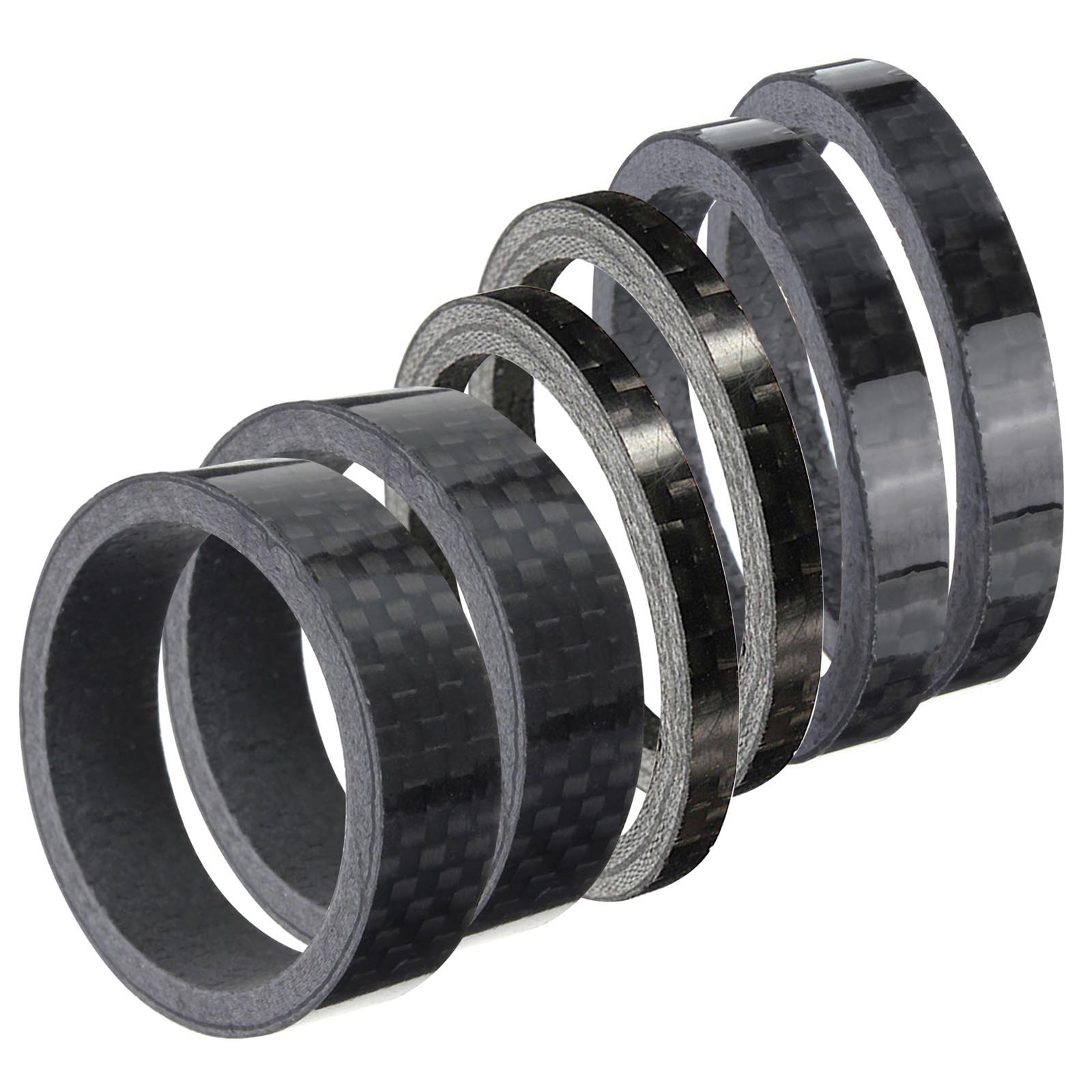 Newly 6pcs/set Carbon Fiber Bike Fork Headset Spacer Ring 3mm 5mm 10mm for Bicycles