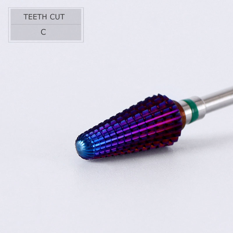 HYTOOS broca Tornado púrpura 3/32 brocas de carburo para uñas fresas para manicura quitar Gel accesorios de archivo eléctrico: Azul oscuro