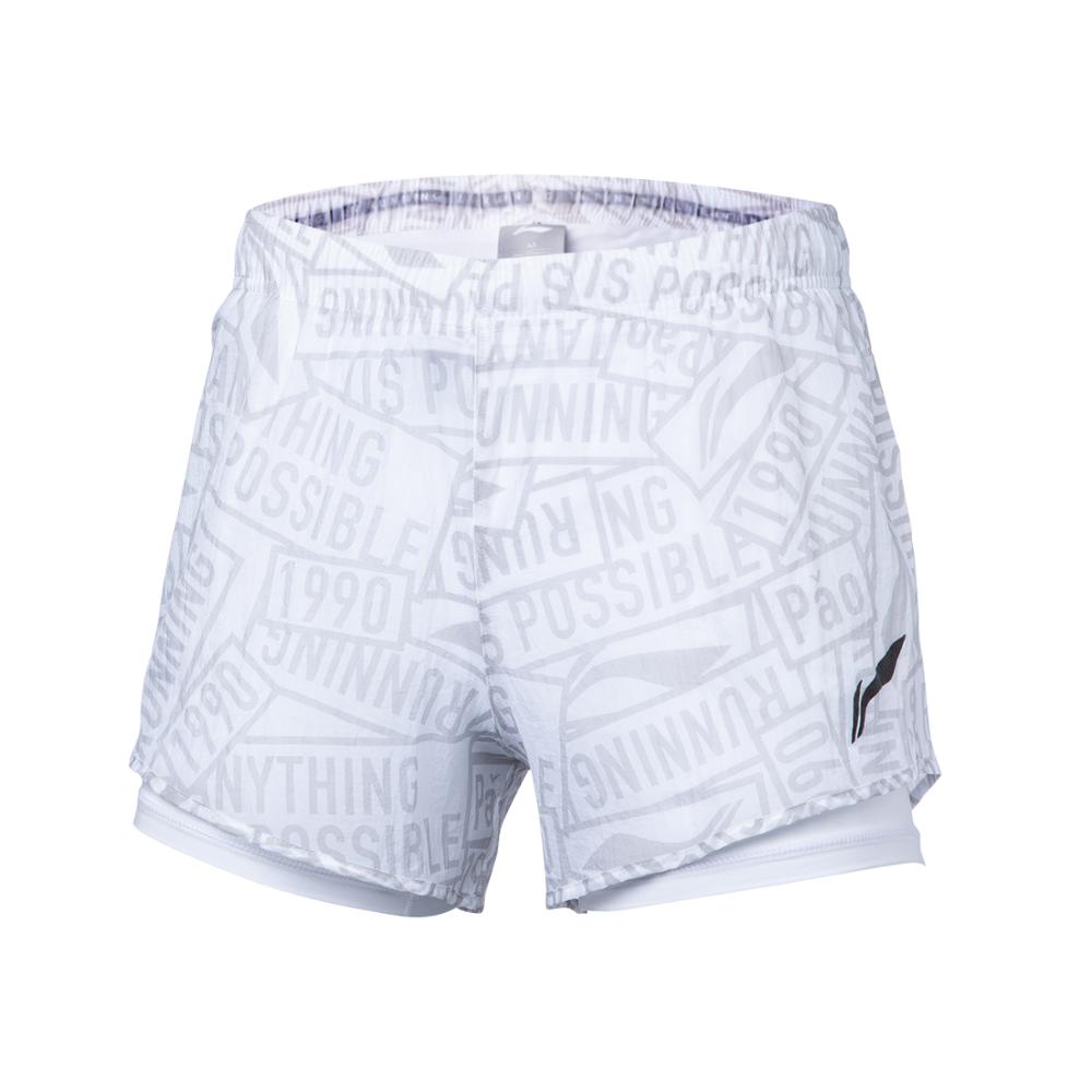 Li-Ning Vrouwen Atletiekbaan Shorts Losse Op Proof Smart Waterafstotend 100% Nylon Voering Li Ning Sport Bodems AKSQ022