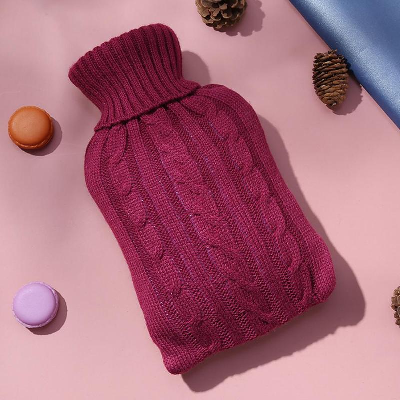 2000ml waterfles gebreide hoes effen kleur watergevulde winter zachte tas hoes hoes handdoek waterverwarmer  q9 l 2