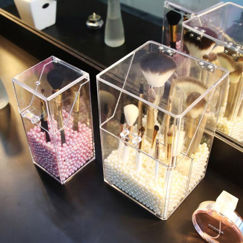 Kirkas meikkisivellin säilytyslaatikko kosmeettinen järjestäjä muovilaatikko huulipuna näyttö teline säilytysämpäri akryyli kylpyhuonetarvikkeet