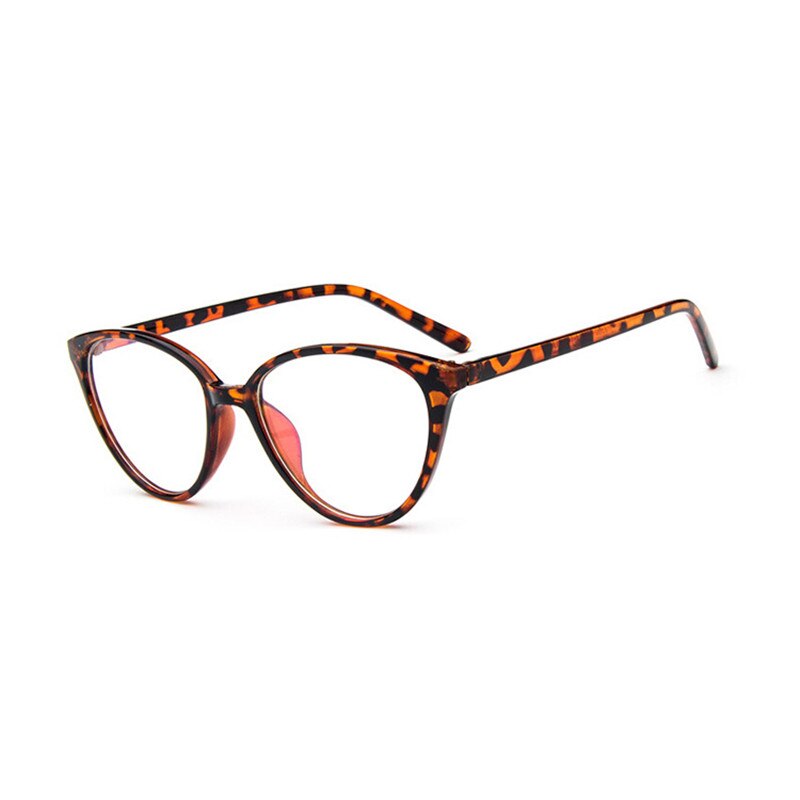 Zilead Retro Cat Eye Clear Lens Spectacle Frame Brand Women Blue-ray Optical Eyewear Frame Myopia Lens Frame Plain Glasses: leopard