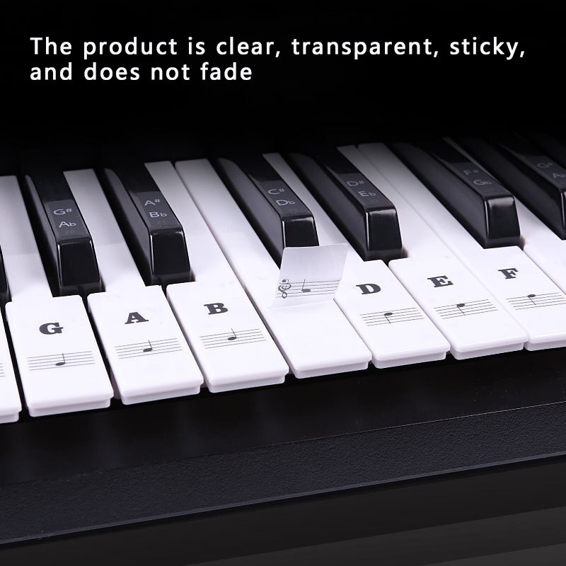 Klaver klistermærke gennemsigtig klaver keyboard klistermærke 49/61 tangent elektronisk keyboard klaver noder piano yamaha til hvide tangenter