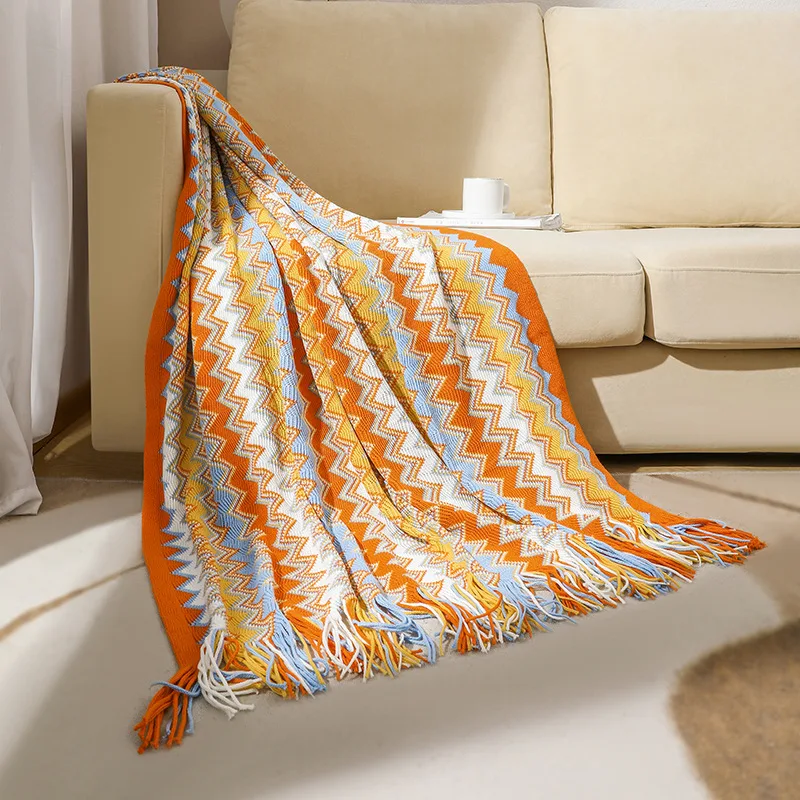 Boho Woven Rust Red Throw Blanket with Tassels – Grandado