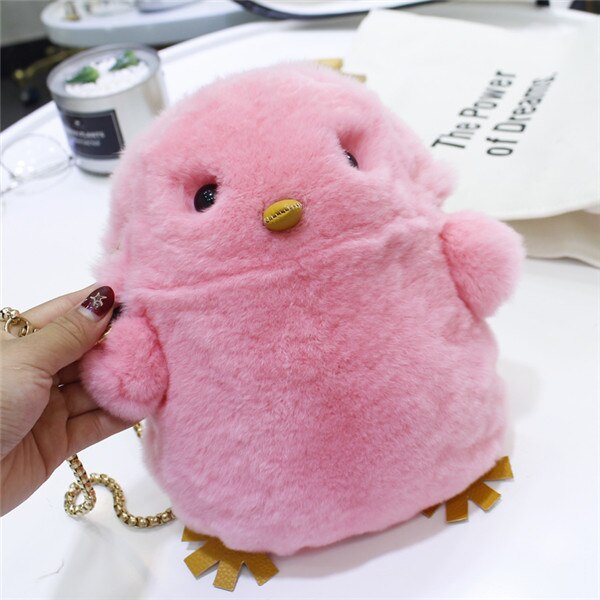 Wilde kleine tassen damestassen high-end tassen blijf schattig schattige pluchen messenger bag eenvoudige vloed: Roze