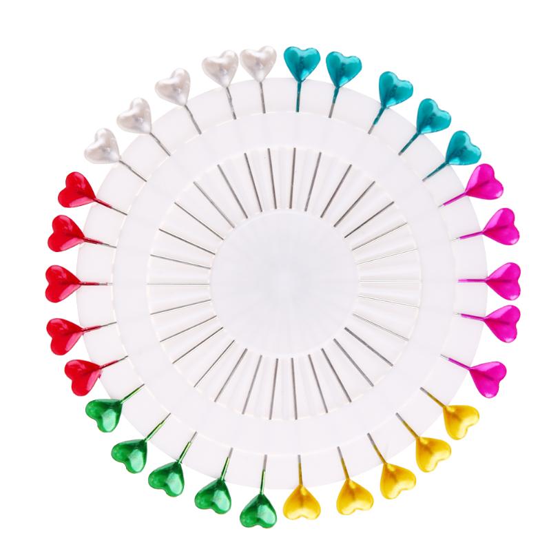 30 stuks 56mm 6 Kleuren Hart/Parel Nietstiften Bruiloften Corsage Naaien Voor DIY Sieraden Onderdelen Naaibenodigdheden: heart