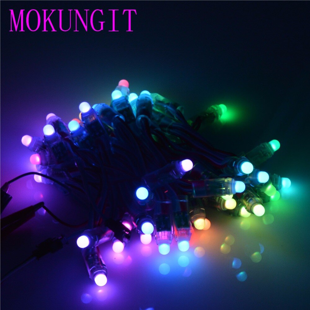 200pcs 5V 12V WS2811 IC 12mm Diffused Digital Punching RGB LED Pixel Module string Light IP68 Waterproof fast