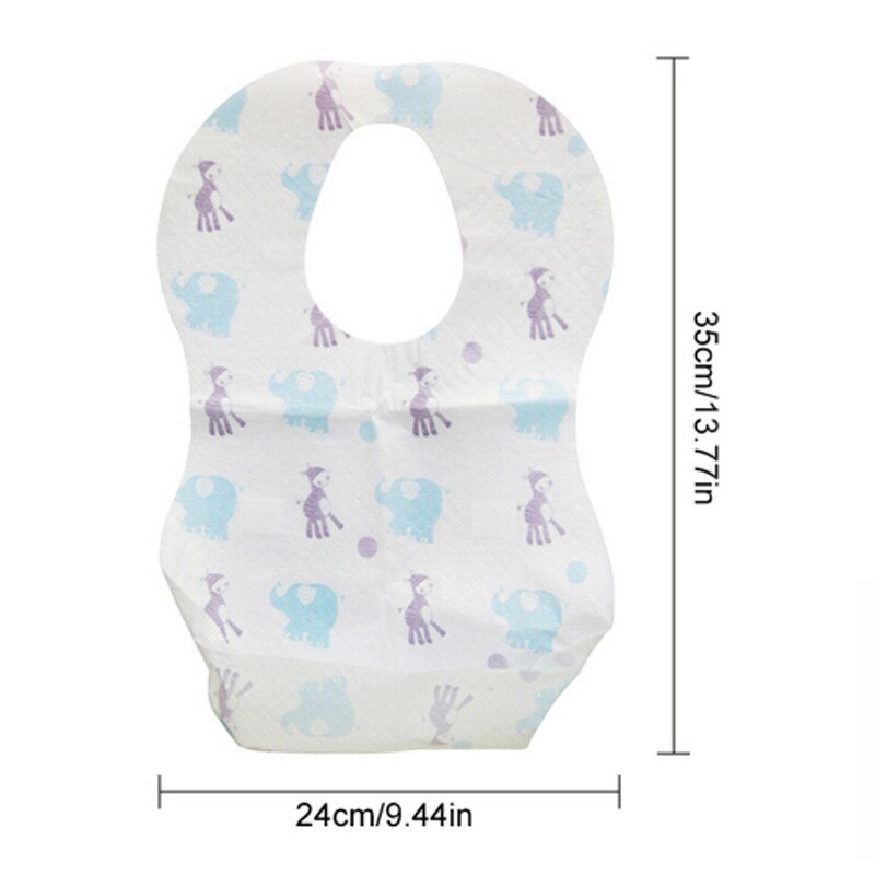 10 pçs/set Papel À Prova D' Água Não-Tecido Descartável Saliva Bibs Comer Saliva Jardineiras Babadores Para Bebês Bibs Alimentação Portátil