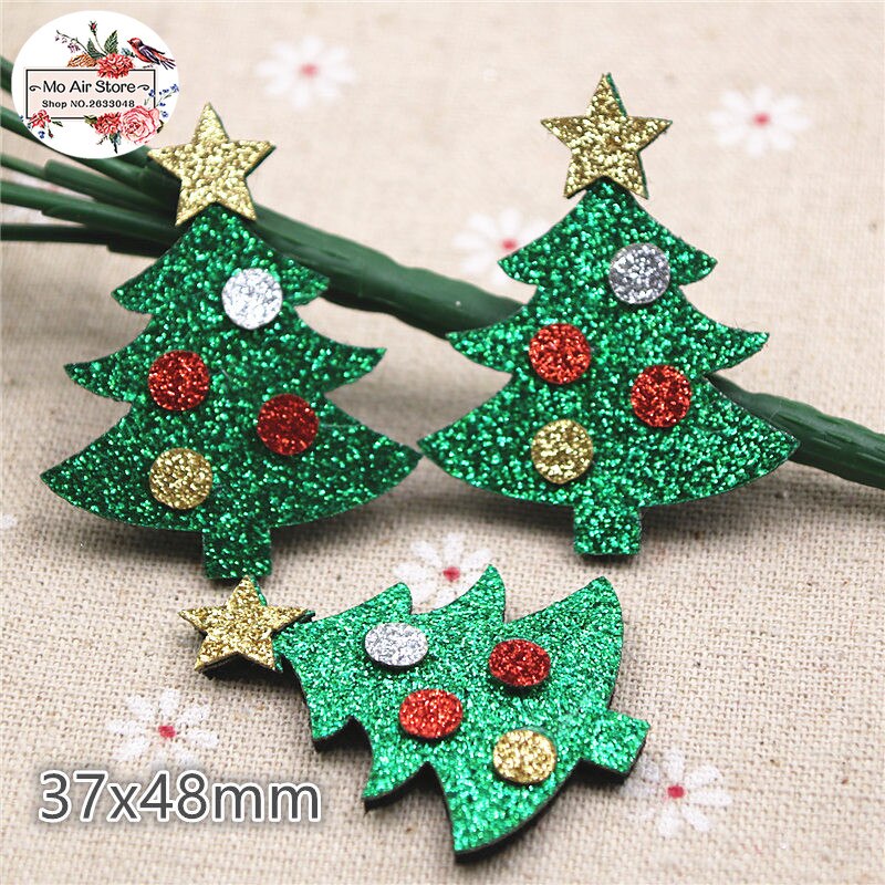 Ikke-vævede klud pailletter lapper juletræ / snemand / klokke / rensdyr applikationer til tøj syforsyning diy håndværk ornament