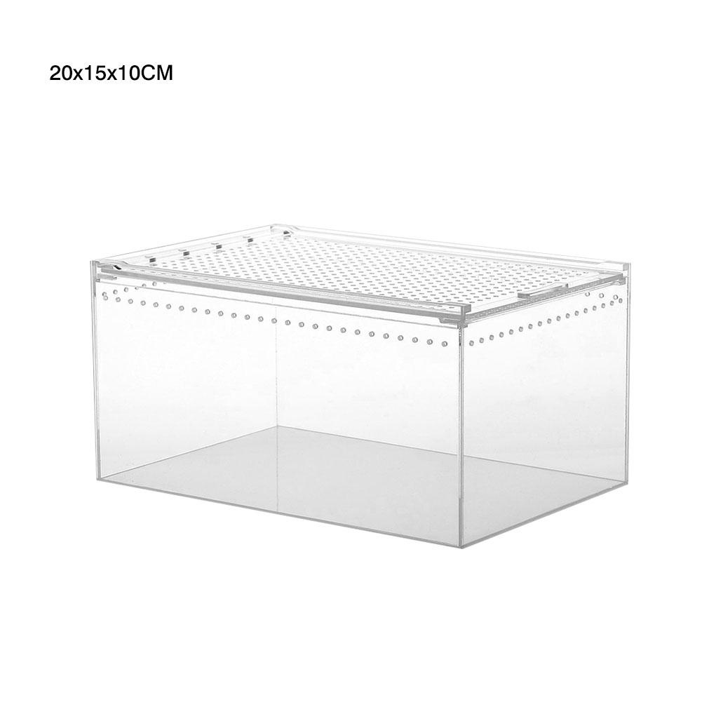 tanque para reptiles insectos arañas tortuga lagarto acrílico transparente caja de cría Vivarium tapa reptil mascota producto terrario: 20x15x10CM
