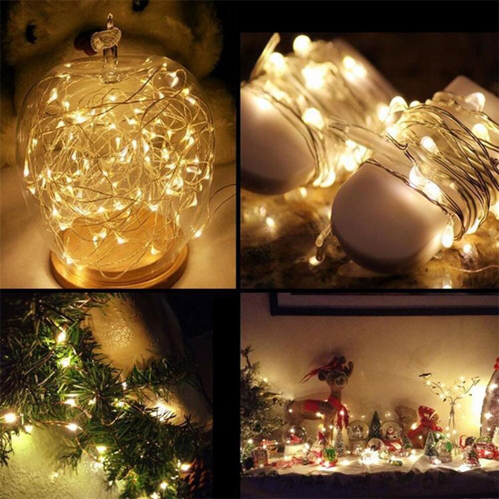 25 belysning streng fe lys 10 led batteridrevet julelys fest bryllup lampe support