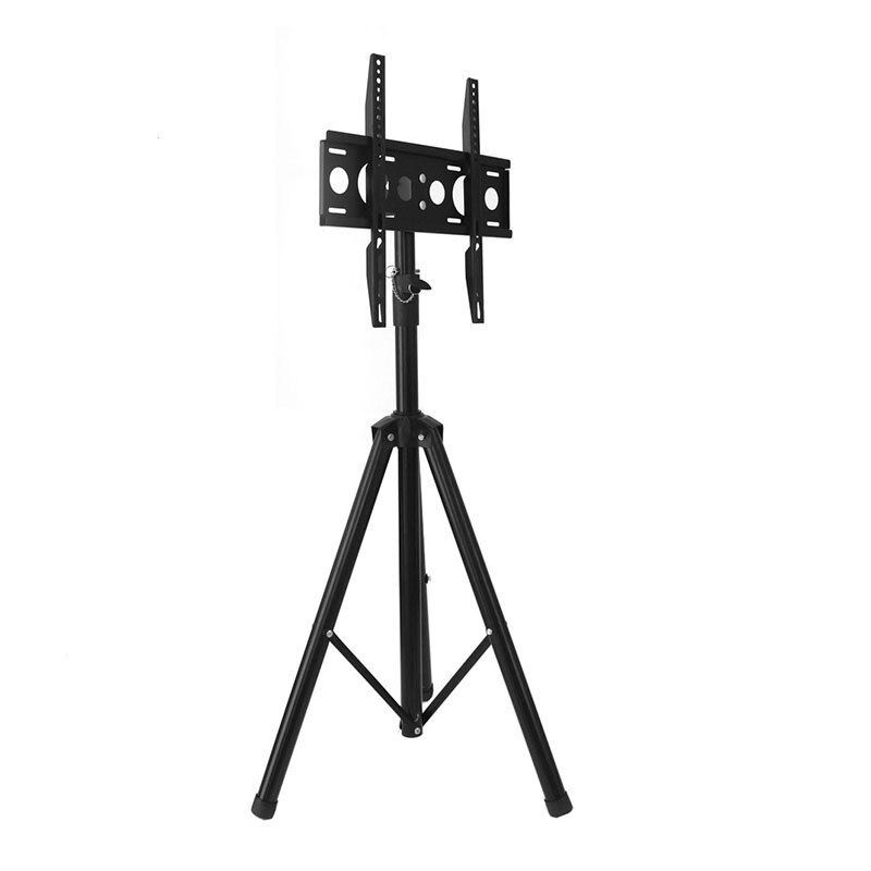 Black TV Tripod 26 to 55 inch LCD LED Flat Screen TV Display Floor Stand, Portable Height Adjustable TV cabinet