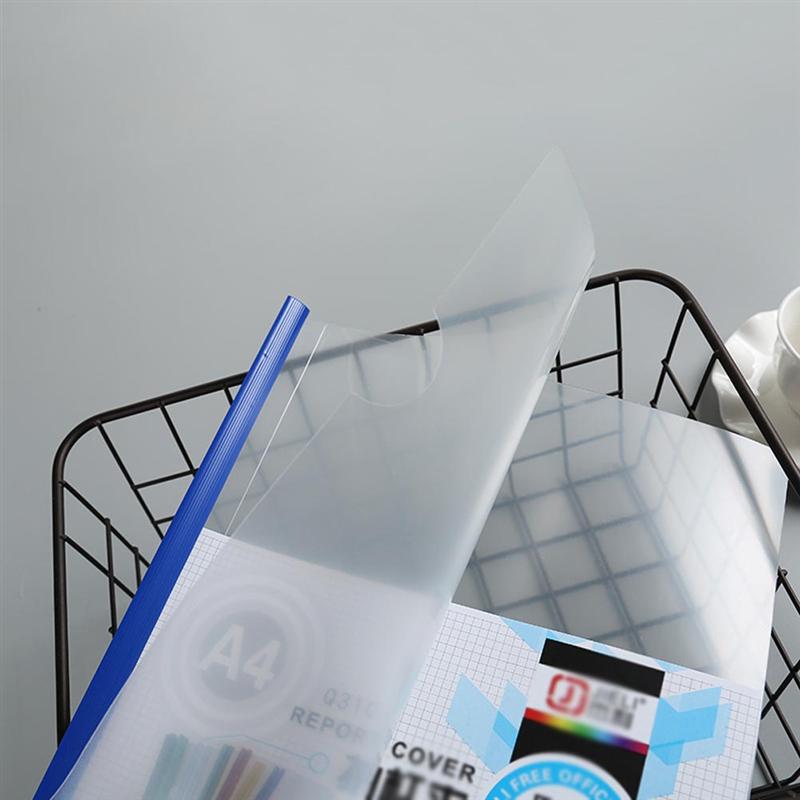 20Pcs Sliding Bar File Clamps Transparent Plastic File Folders A4 Paper Orgnizer Resume Conference Report Contract File Holder