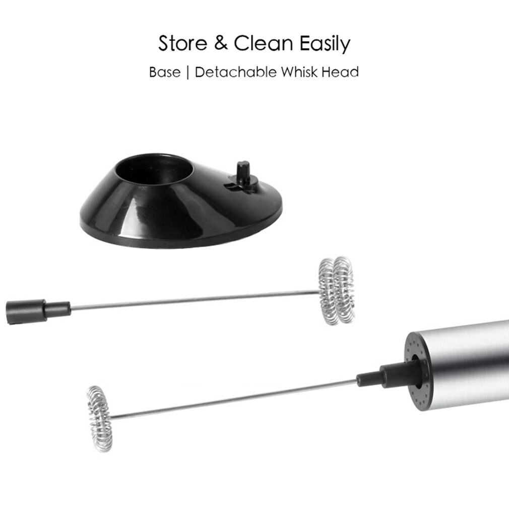 Elektrisk mjölkskummare visp handmjölkskummare köksblandare för kaffe cappuccino äggvispare dryckesblandare med stativ