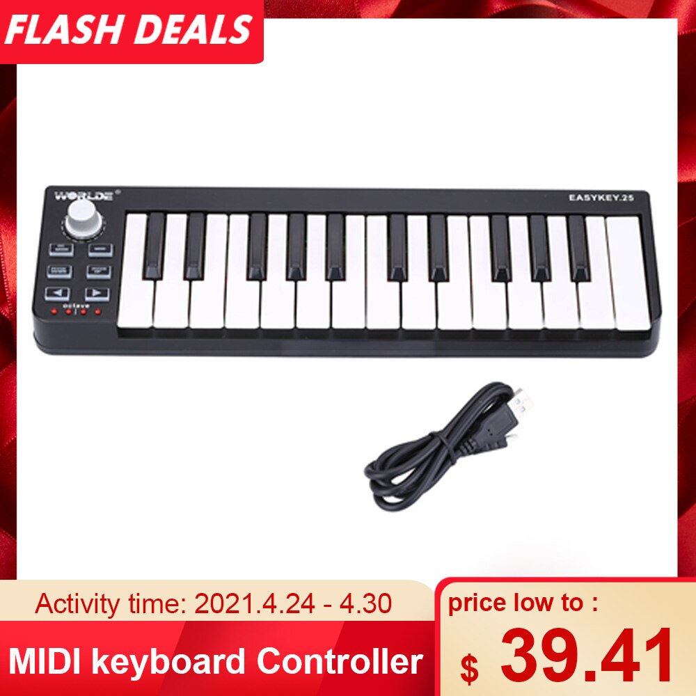 Wereldje Midi Keyboard Midi Controller En Drum Pad Mini 25-Key Ultra-Portable Usb Midi Keyboard Controller piano Toetsenborden