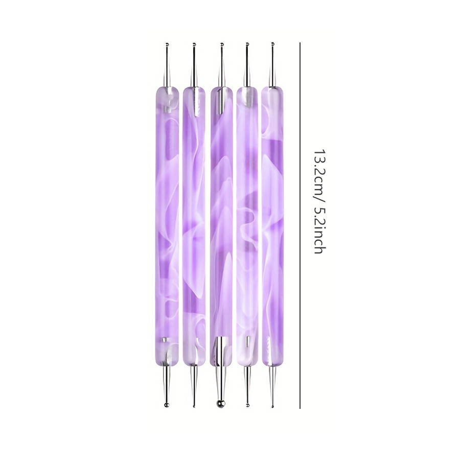 Pinceles para decoración de uñas, diseños de puntas de uñas, pintura, dibujo, tallado, punteado, delineador de abanico, bolígrafo de esmalte de Gel acrílico, herramientas de manicura: plum