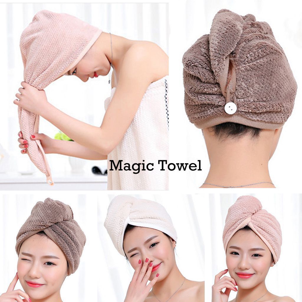 100%  bomulds magisk hår hurtigtørrende håndklædehat mikrofiber hurtigtørr turban til badekar brusebad maskine vaskbar hætte